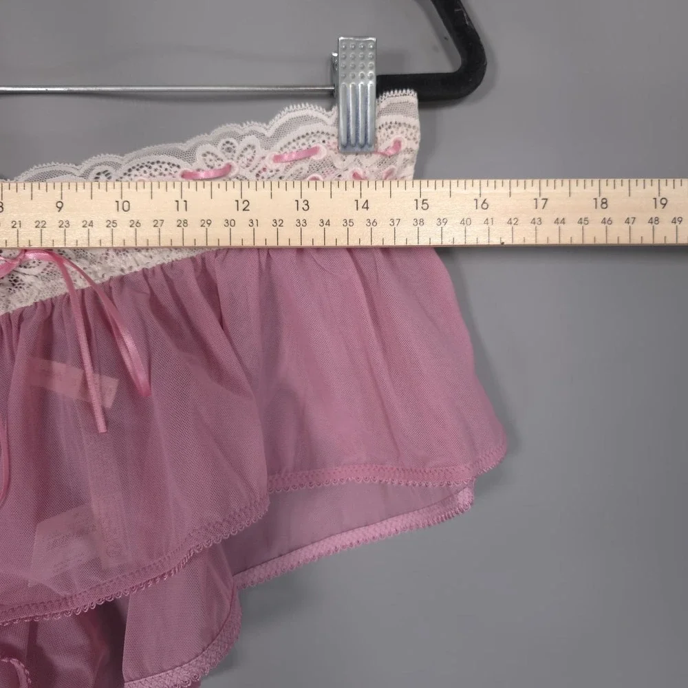 ANTHROPOLOGIE LYREBIRD Womens New Panties Lingeries MEDIUM Lace Mesh Pink